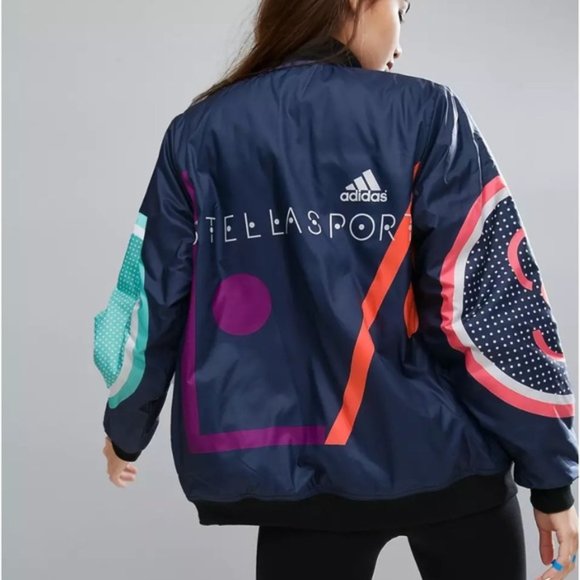 Adidas Stella Sport Stella McCartney Padded Graffiti Bomber Jacket - Picture 2 of 11